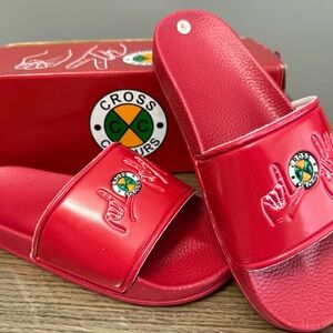 Cross Colours Red Slide Sandals Womens 9